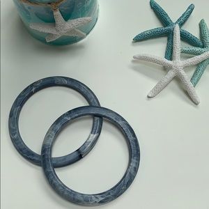 Blue and White Bangle Bracelets